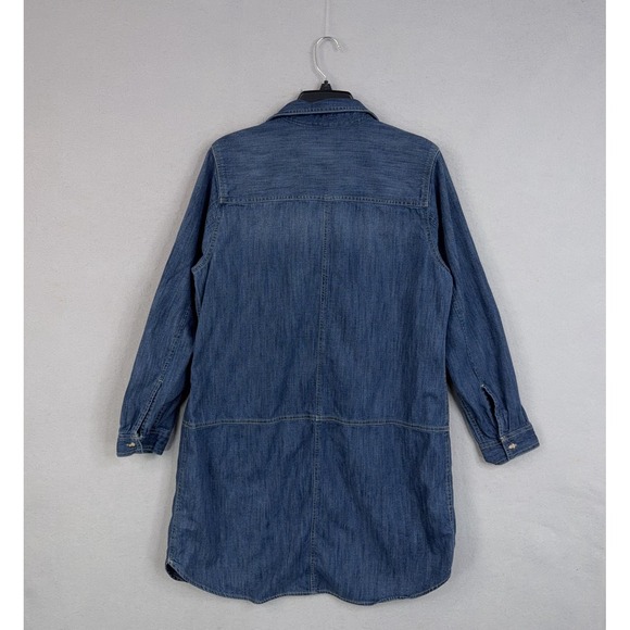 Gap Dress Womens XL Blue Denim Indigo Long Sleeve Shirt Western Shift Popover - Picture 6 of 10